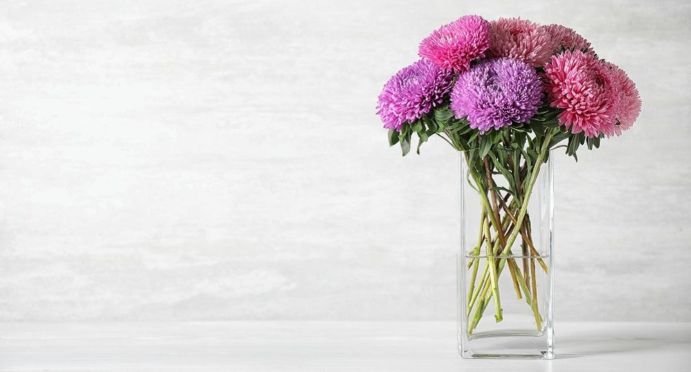 Blumen in einer Glasvase
