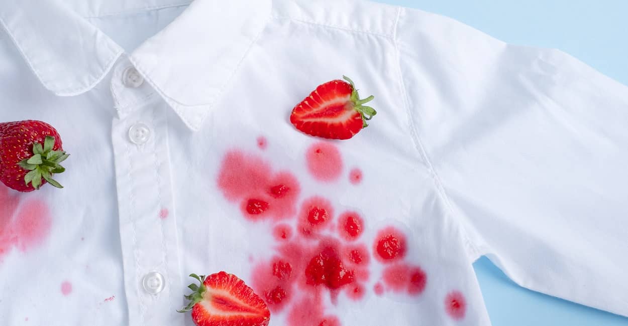 Obstflecken entfernen - z.B. Erdbeeren